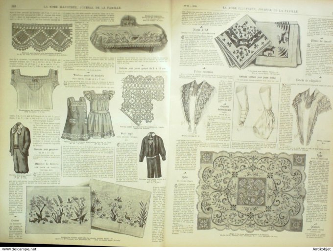 La Mode illustrée journal 1905 n° 32 Costume en jupe plissée