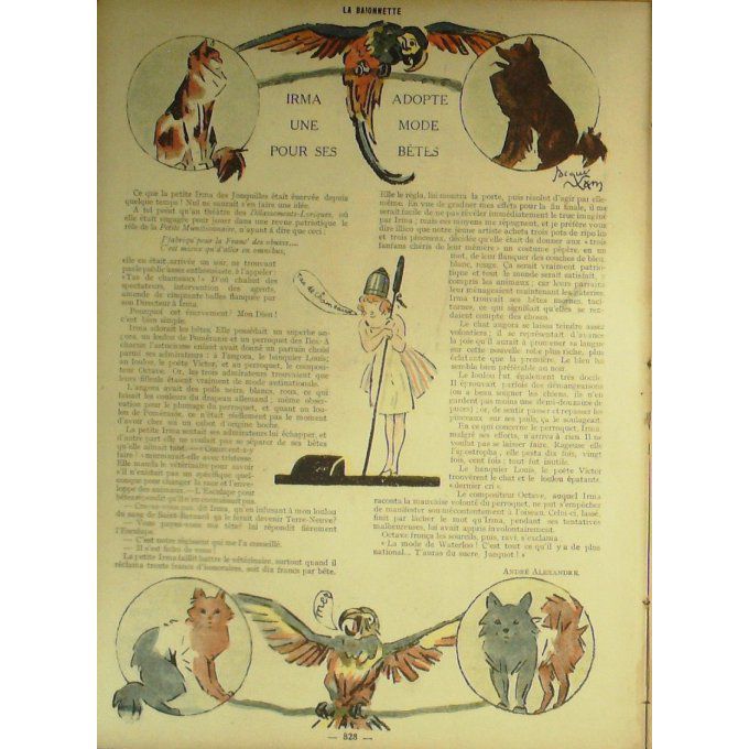 La Baïonnette 1917 n°130 (La mode nationale) WEGENER LEONNEC HARLEY ORDNER BRIDGE