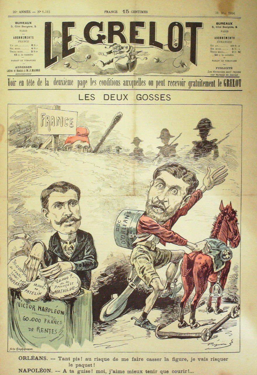 Le Grelot 1896 n°1312 NAPOLEON, Duc D'ORLEANS PEPIN