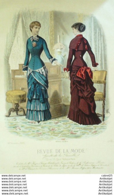 Gravure Mode La Gazette 1881 # 501 (Old Fashion plate)