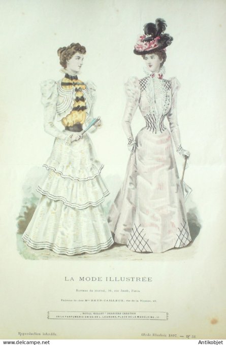 Gravure Mode illustree 1897 # 31 (Old Fashion plate) RARE