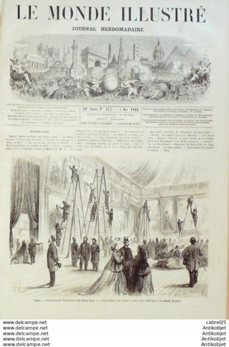 Le Monde illustré 1866 n°473 Mexique Chihuahua Las Huertas Egypte Caire Espagne Madrid Paris Asile L