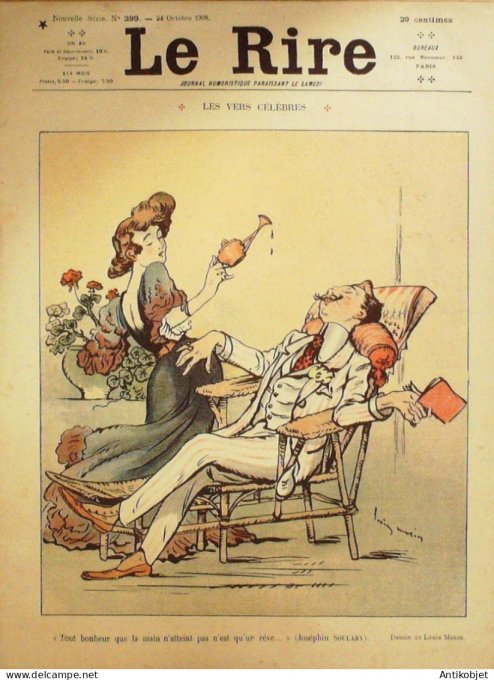 Le Rire 1908-10-24 # 299 Journal humoristique Ed.Originale Marseille congres