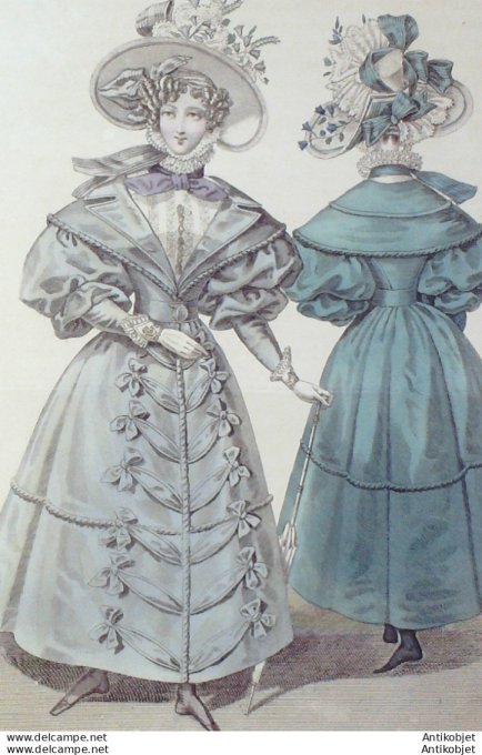 Costume Parisien 1830 # 2793 Redingote de gros de Naples