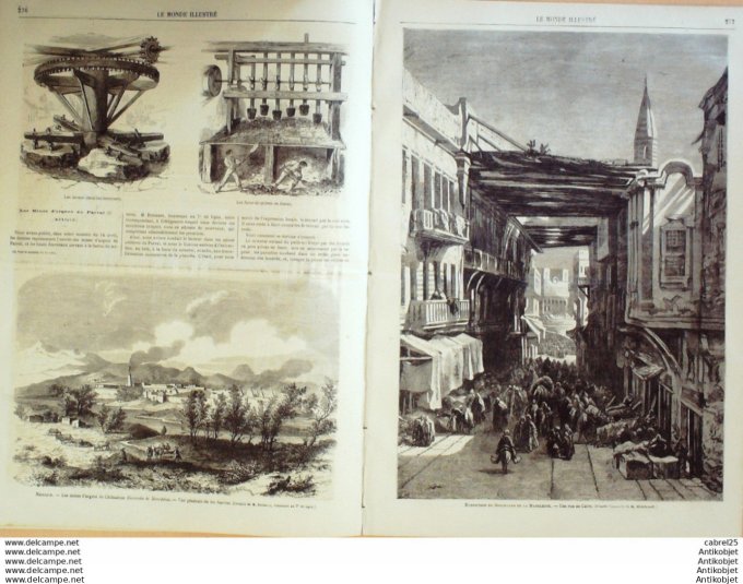 Le Monde illustré 1866 n°473 Mexique Chihuahua Las Huertas Egypte Caire Espagne Madrid Paris Asile L