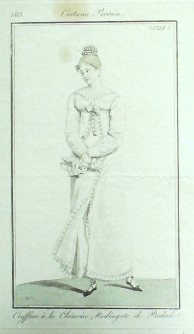 Gravure Mode Costume Parisien 1813 # 1328 (eau forte old Fashion plate