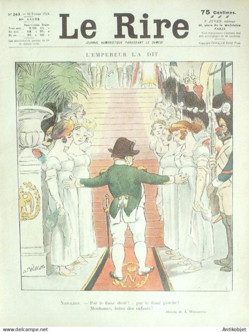 Le Rire 1924-02-16 # 263 Journal humoristique Ed.Originale Mort du joueur