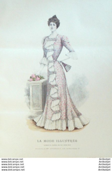 Gravure Mode illustree 1899 # 28 (Old Fashion plate) rare