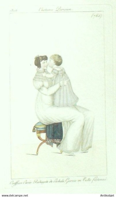 Costume Parisien 1806 # 765 (eau forte) Redingote Perkale & tulle