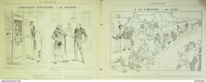 La Caricature 1887 #369 Paris nocturne Draner De Bonnières par Luque GodefroyTrock
