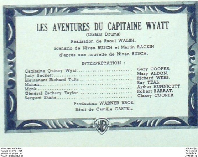 Les aventures du Capitaine Wyatt Gary Cooper Mary Aldon