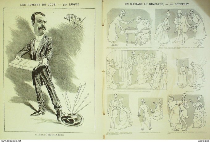 La Caricature 1887 #369 Paris nocturne Draner De Bonnières par Luque GodefroyTrock