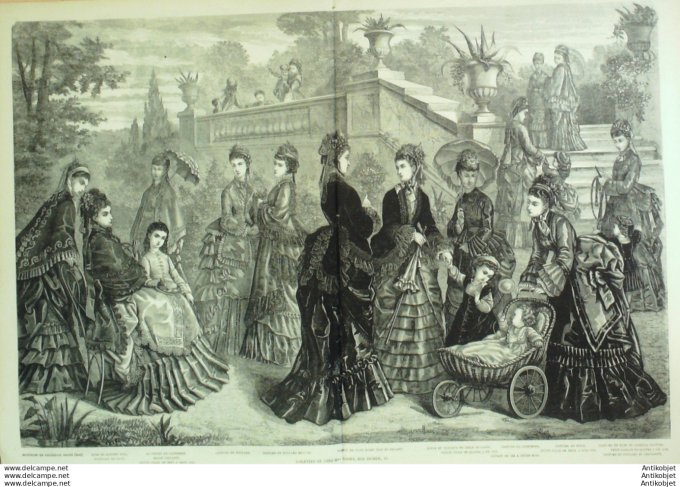 Gravure de mode La Mode illustrée (Maison Fladry)