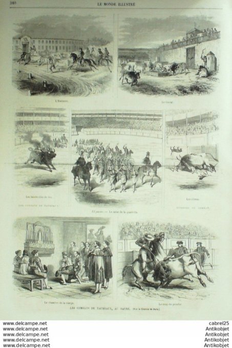 Le Monde illustré 1867 n°581 Allemagne Bade Havre (76) Belgique Houpline-sur-Lys