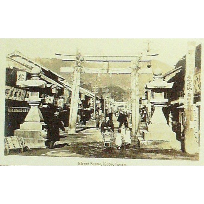 Cpa Japon Kobe Rue Commerçante 1920