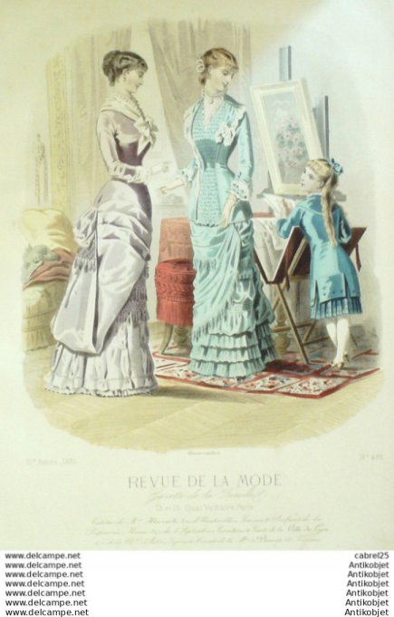 Gravure Mode La Gazette 1881 # 486 (Old Fashion plate)