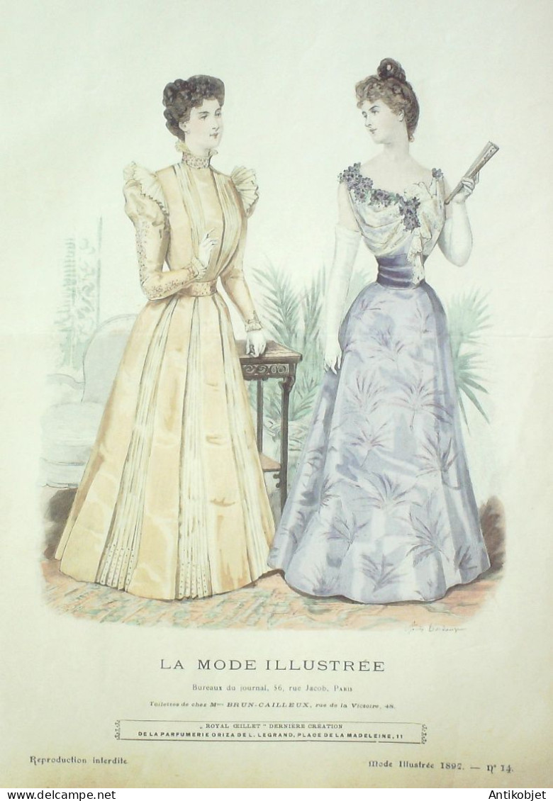 Gravure Mode illustree 1897 # 14 (Old Fashion plate) RARE