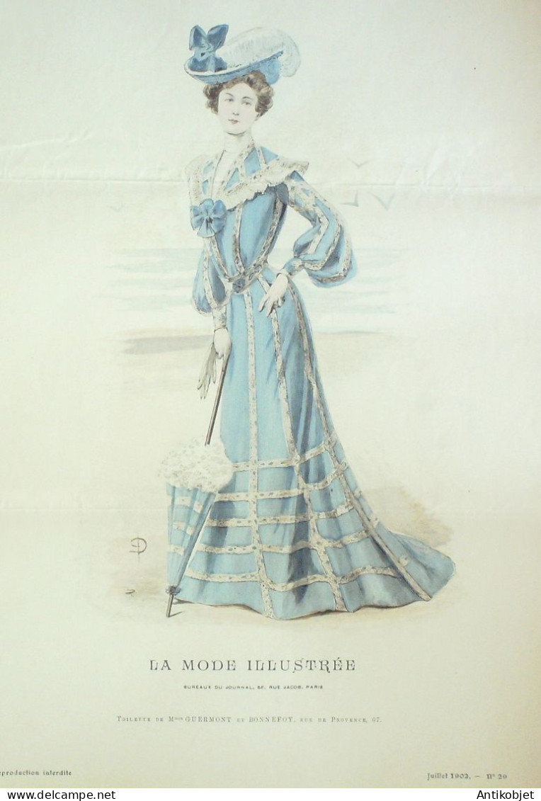 Gravure Mode illustree 1902 # 29 (Old Fashion plate) RARE