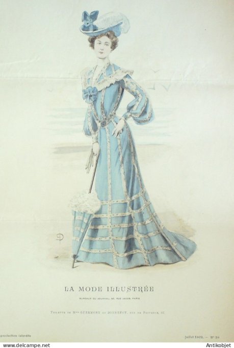 Gravure Mode illustree 1902 # 29 (Old Fashion plate) RARE