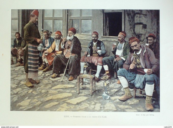 Turquie Fumeurs TURCS à la porte d'un café