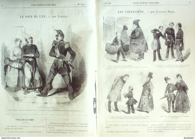 Petit journal pour Rire 1860 # 306 Les Collegiens Gustave Dore