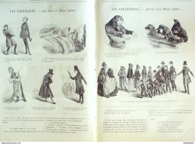 Petit journal pour Rire 1860 # 306 Les Collegiens Gustave Dore