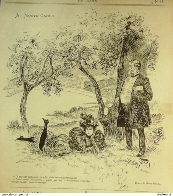 Le Rire 1895-02- 9 #  14 Journal humoristique Ed.Originale Monte-Carlo