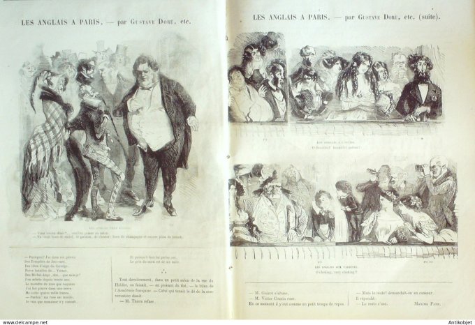 Petit journal pour Rire 1860 # 306 Les Collegiens Gustave Dore