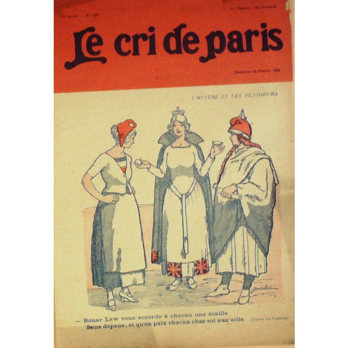 Le Cri de Paris 1923 n° 1352 CHERONADE BARRES FORAIN SERGE de LENZ
