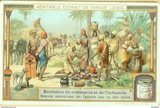 Chromo Liebig Sang  993 Evolution du Commerce et Industrie I (1910)