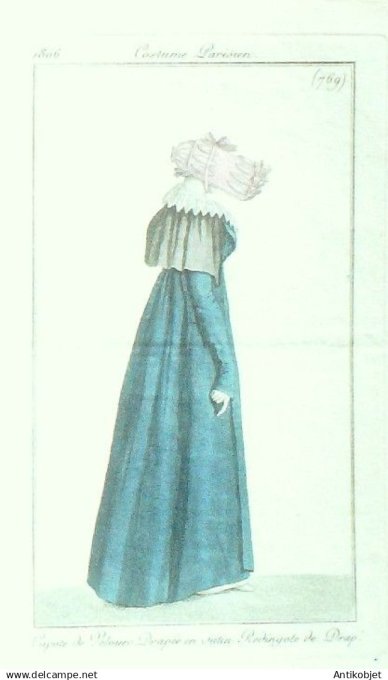 Costume Parisien 1806 # 769 (eau forte) Redingote de drap capote