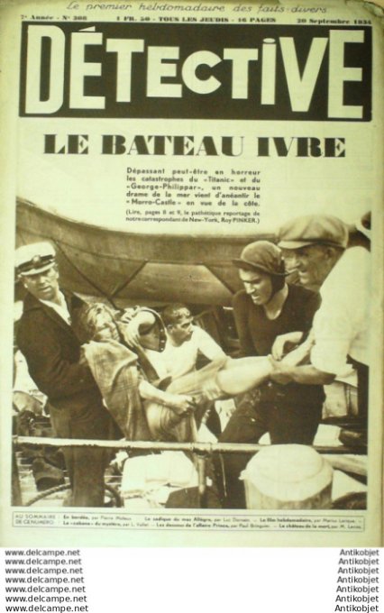 Détective 1934 # 308 Quimper  La Rochelle Cahors Boulogne/Mer