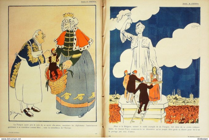 L'Assiette au beurre 1908 # 395 La question d'Orient Villemot Jean Ostoya Gris