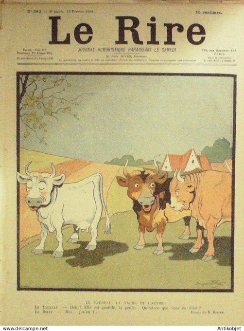 Le Rire 1902-02-15 # 380 Journal humoristique Ed.Originale Le Taureau la vache