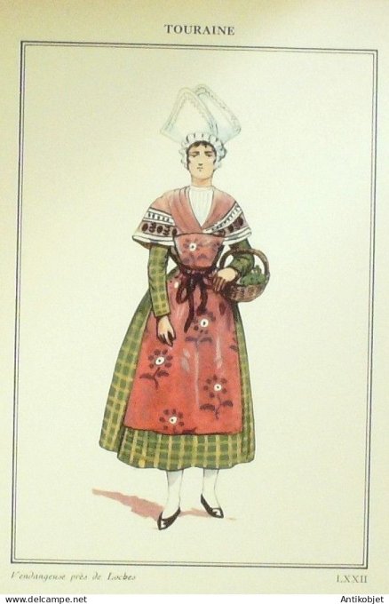 Pays-de-Loire Touraine Loches (49) Vendangeuse signé  par P.A Leroux XXème