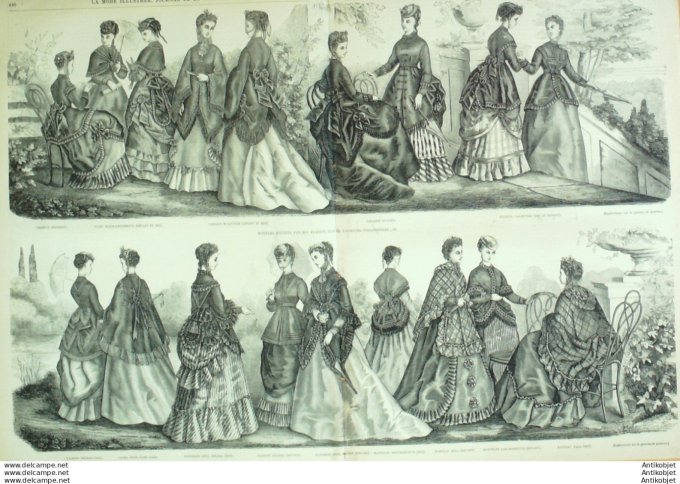 Gravure de mode La Mode illustrée (Maison Fladry)