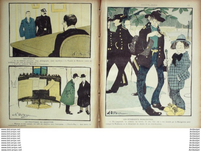 L'Assiette au beurre 1910 # 504 Le Quartier Latin Ostoya