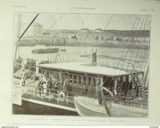 L'illustration 1896 n°2798 Cherbourg (50) souverains Russes chefs Arabes