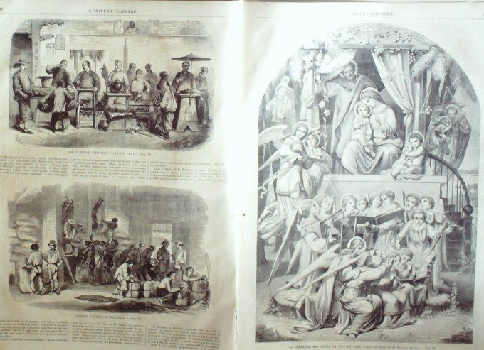 L'Univers illustré 1860 # 136 Chine Pali-Kiao Tien-Tsin coolies Aubergechinoise oeuvres  