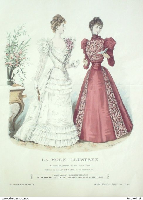 Gravure Mode illustree 1897 # 10 (Old Fashion plate) RARE