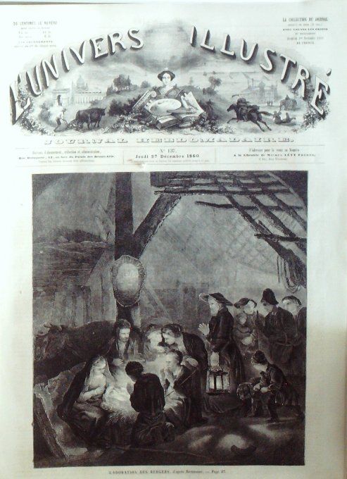 L'Univers illustré 1860 # 137 Oeuvres Cinderella L'ange gardien adoration des bergers