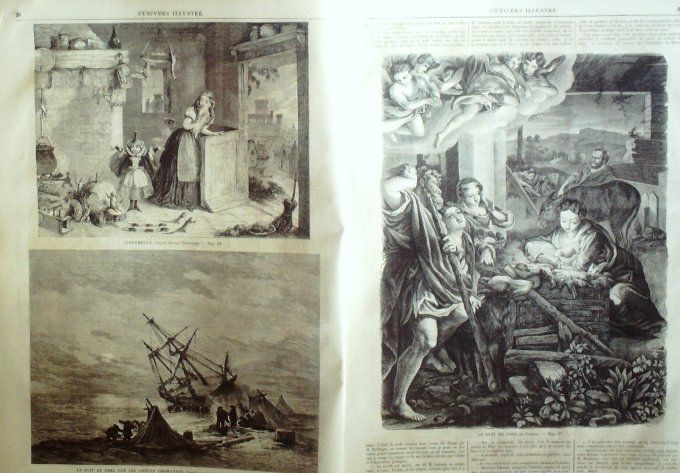 L'Univers illustré 1860 # 137 Oeuvres Cinderella L'ange gardien adoration des bergers