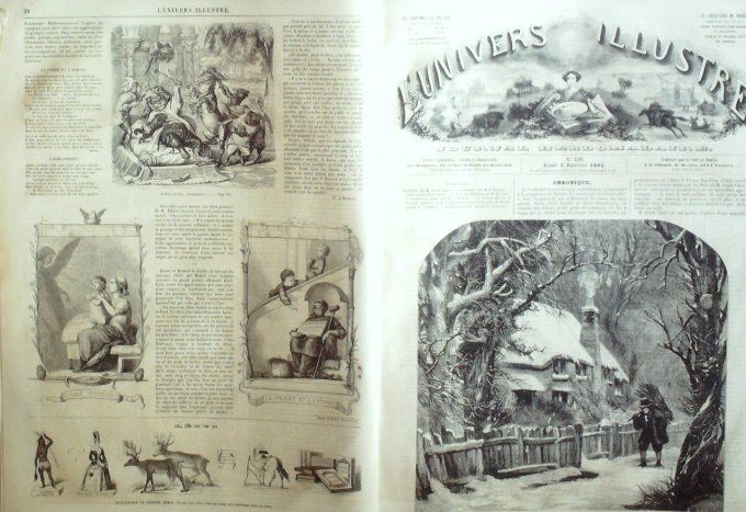 L'Univers illustré 1860 # 137 Oeuvres Cinderella L'ange gardien adoration des bergers