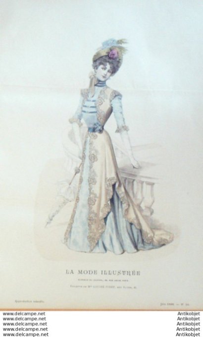 Gravure Mode illustree 1899 # 26 (Old Fashion plate) rare