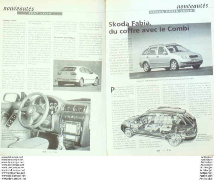 R.T Automobile Seat Léon Toyota Corolla D4D Skoda Fabia   # 637