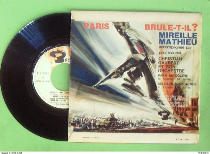 Mathieu Mireille 45T EP Paris en colère 1966