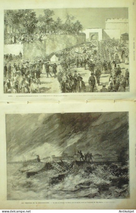 Le Monde illustré 1882 n°1337 Montceau (71) Lyon Tunisie Mohammed-ès-Sadock