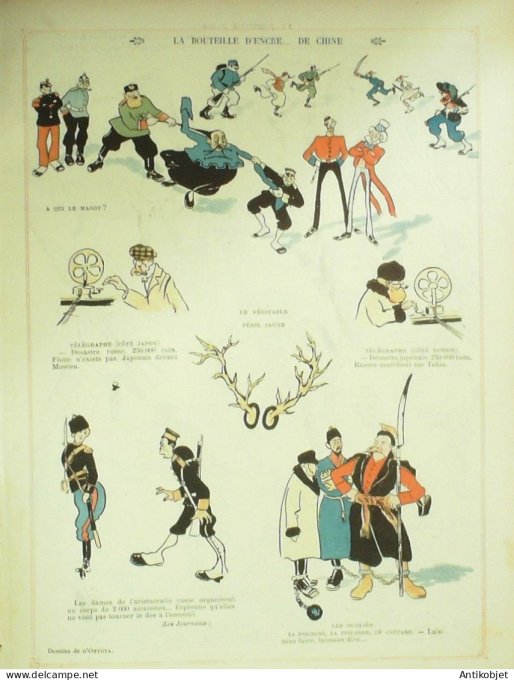 Le Rire 1904-04- 9 #  62 Journal humoristique Ed.Originale Bouteille d'encre de Chine