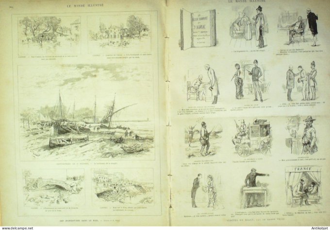 Le Monde illustré 1882 n°1337 Montceau (71) Lyon Tunisie Mohammed-ès-Sadock