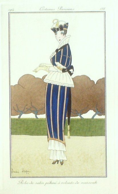 Stefan Andre Pochoir Mode Art Deco n° 138-1914 Journal des Dames